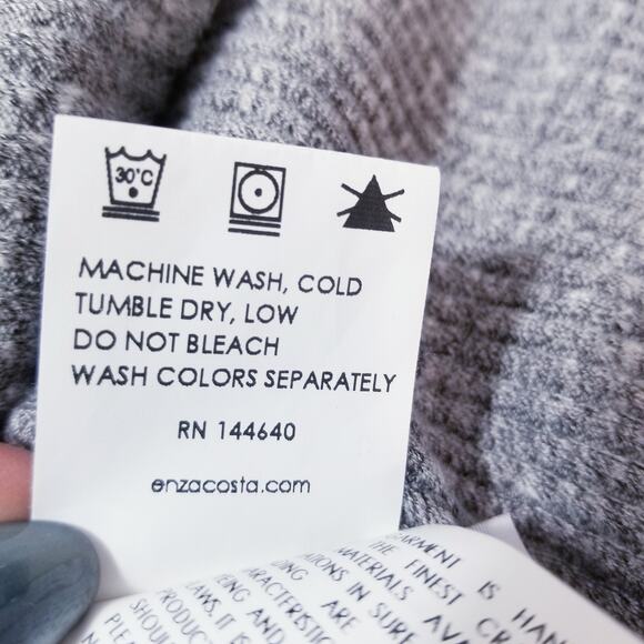 Enzo Costa Ribbed Knit Mini Dress Sleeveless Crewneck - Picture 11 of 14